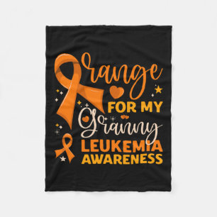 Family Orange For My Granny Leukaemia Awareness Fleece Blanket