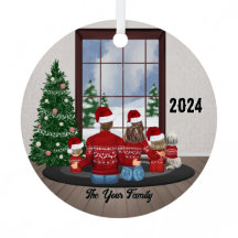 Family ornament young girl boy parents