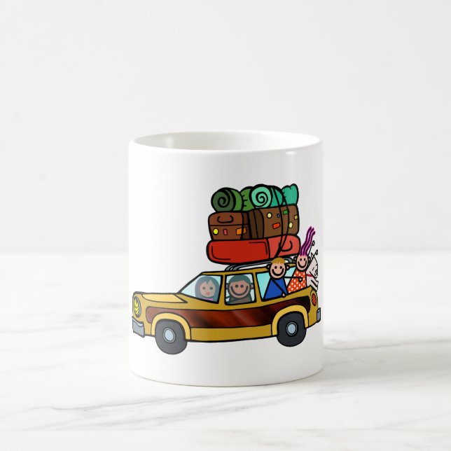 Family Outing - Station Wagon Road Trip Coffee Mug (Center)