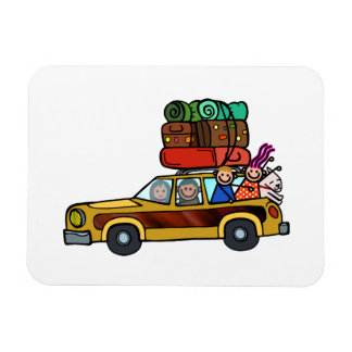 Family Outing - Station Wagon Road Trip Magnet