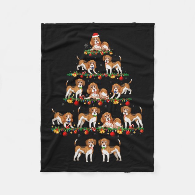 Family Pajama Sets Christmas Matching Beagle Dog X Fleece Blanket (Front)
