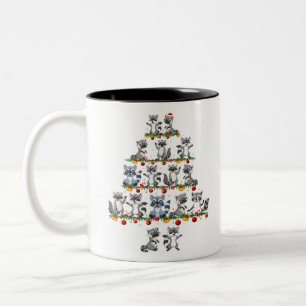 Family Pajama Sets Christmas Matching Racoon Xmas Two-Tone Coffee Mug