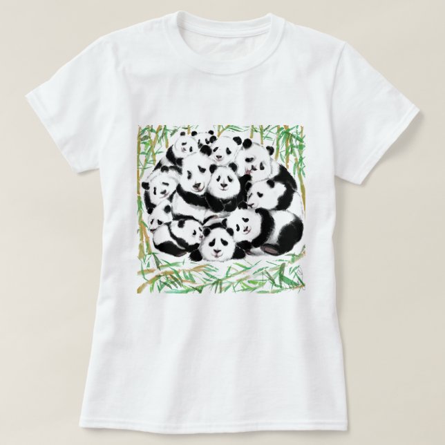 Family Pandas T-Shirt Funny (Design Front)