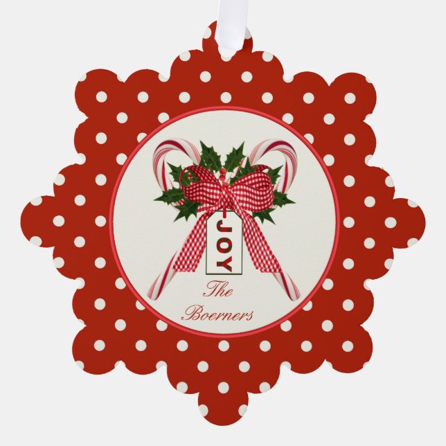 Family Paper Ornament Christmas Card (Front)