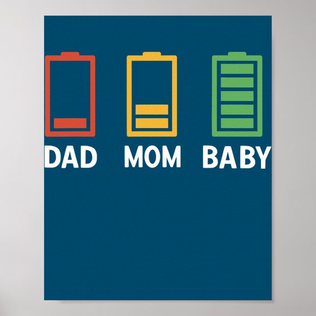 Family Parents Mama Dad Baby Child  Poster (Front)