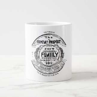Family Passport Stamp Personalised Custom Travel  Large Coffee Mug