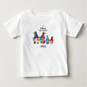 Family Personalised Baby's Family Gnomes boy baby T-Shirt