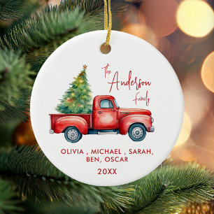 Family Personalised Christmas Ceramic Ornament