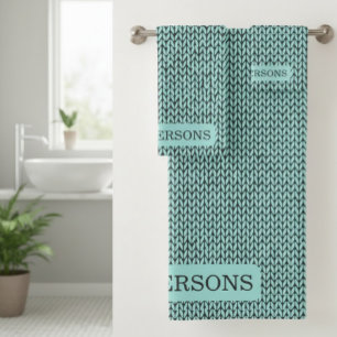 Family Personalised Knit Pattern Towel Set