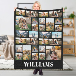 Family Personalised Name Custom Photo Collage Fleece Blanket