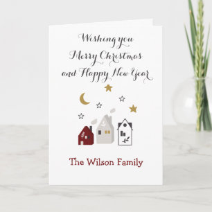 Family personalised Non-photo Christmas Holidays Holiday Card