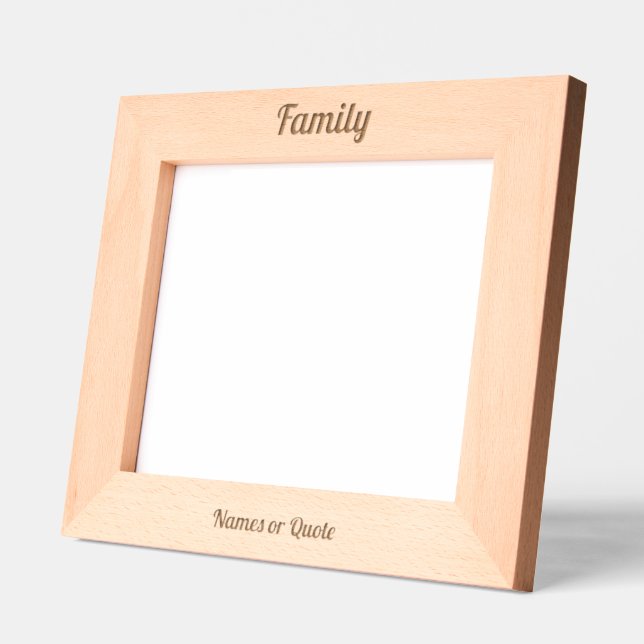 Family Personalised Scrip Text Engraved Picture  Etched Frames (Left)