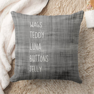 Family PET Names Animal Lover Timeless Keepsake Cushion