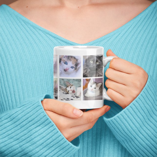 Family Pet Photo Collage Large Coffee Mug (Family Pet Photo Collage Jumbo Coffee Mug)