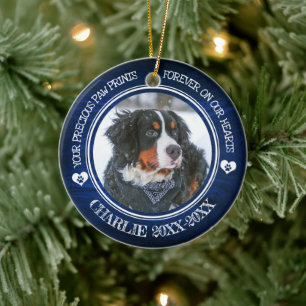 Family Pet Photo Memorial Ceramic Ornament