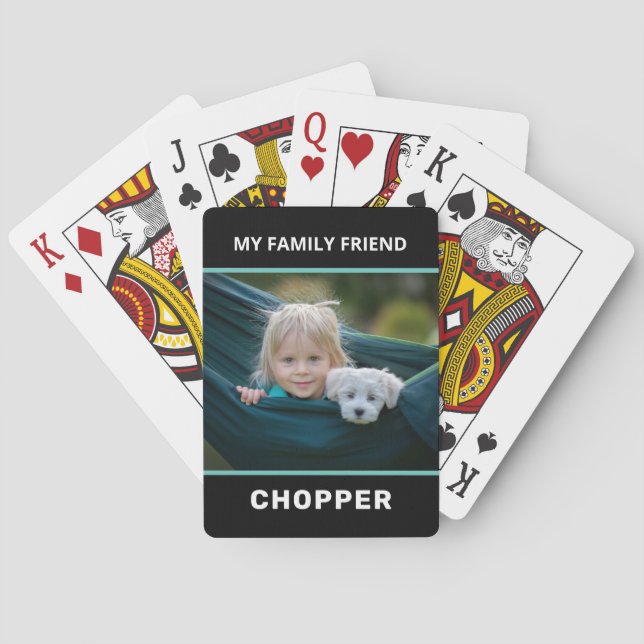 Family Pet Photo Personalise Playing Cards (Back)