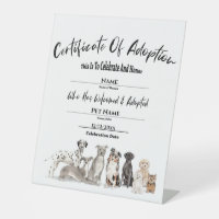 Family Pet Puppy Adoption Certificate 