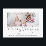 Family Photo 2026 Calendar Script Merry Christmas  Holiday Card<br><div class="desc">Family Photo 2026 Calendar Script Merry Christmas.   Simply replace the sample photo with your own and personalise with your greeting and names at the bottom. Merry Christmas is in a stylish set script. On the back is a handy 2026 calendar for your recipients.</div>