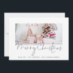 Family Photo 2026 Calendar Script Merry Christmas  Holiday Card<br><div class="desc">Family Photo 2026 Calendar Script Merry Christmas.   Simply replace the sample photo with your own and personalise with your greeting and names at the bottom. Merry Christmas is in a stylish set script. On the back is a handy 2026 calendar for your recipients.</div>