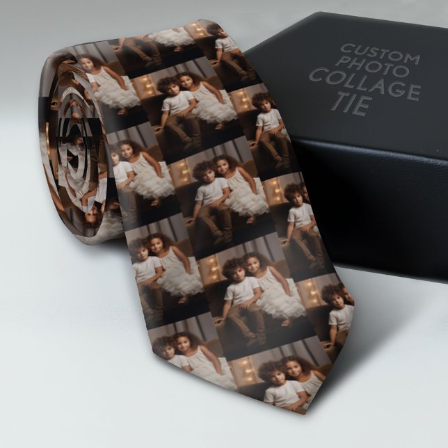 Family Photo All Over Print - Vertical Pic Tie (Photo Collage Neck Tie - Add Your Favorite Photos)