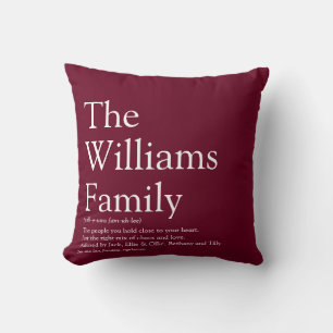 Family Photo and Definition Modern Cushion