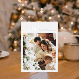 Family Photo And Simple Joy   Happy Holidays Foil Holiday Card