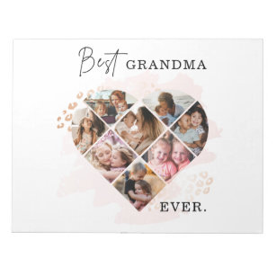 Family Photo Best Grandma Ever Heart Shape 8 Photo Notepad
