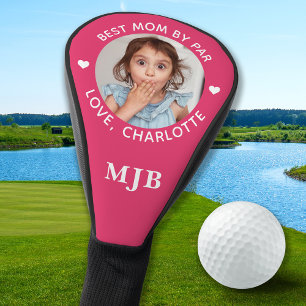 Family Photo Best Mum Ever Pink White Funny Golf Head Cover