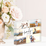 Family Photo Block<br><div class="desc">Family Photo Block. Our modern family photo collage collection is perfect for capturing and celebrating the year in an artistic way. Stylish hand-lettered calligraphy script adds a touch of timeless elegance, making it an ideal keepsake. Easily customise and craft your visual story! Features six photos on the front and one...</div>