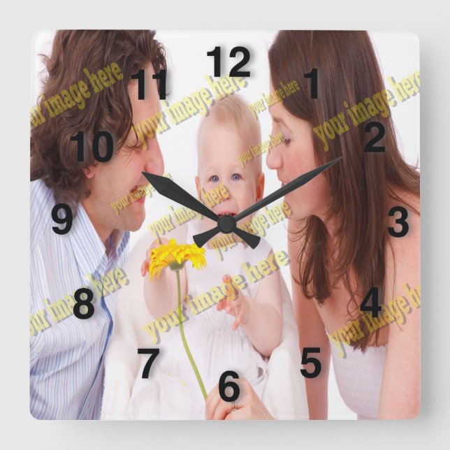Family Photo Budget Special Cool Square Wall Clock (Front)