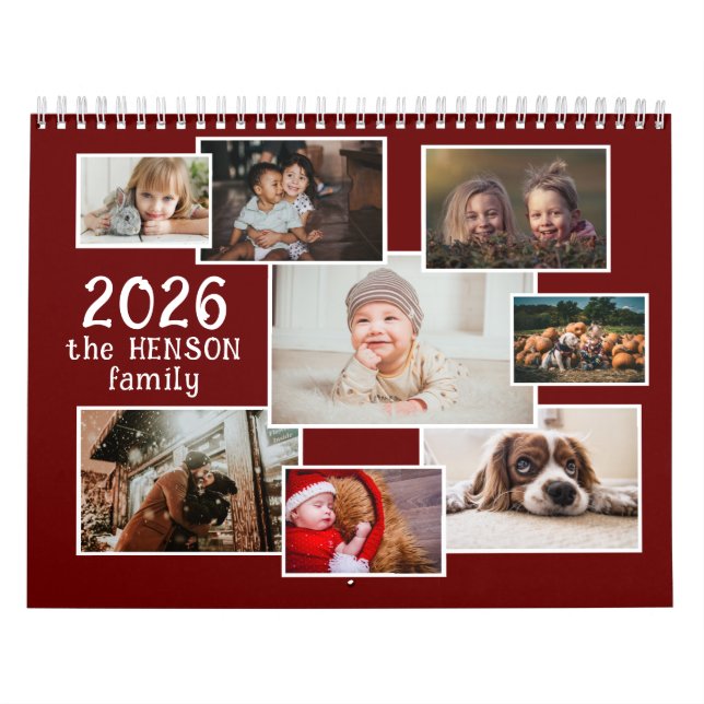 Family Photo Calendar 2026 with 12 Monthly Photos (Cover)