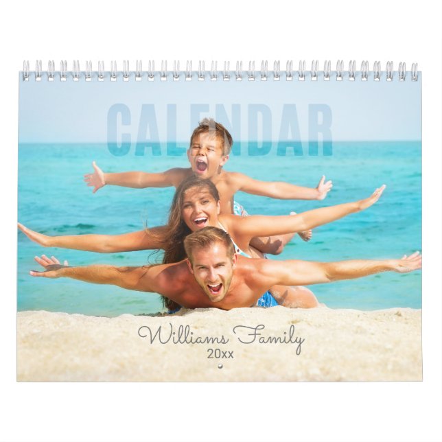 Family Photo Calendar, Editable Calendar (Cover)