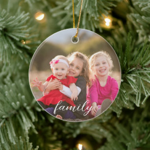 Family Photo Ceramic Ornament