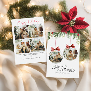 Family Photo Christmas Card Template Minimalist