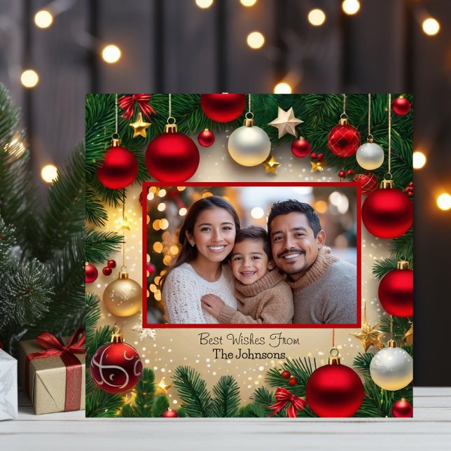 Family Photo Christmas  Ceramic Tile (Creator Uploaded)