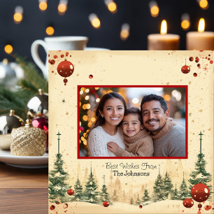 Family Photo Christmas  Ceramic Tile