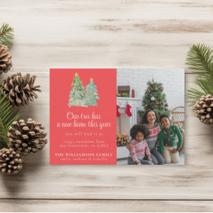 Family Photo Christmas Holiday Moving Announcement