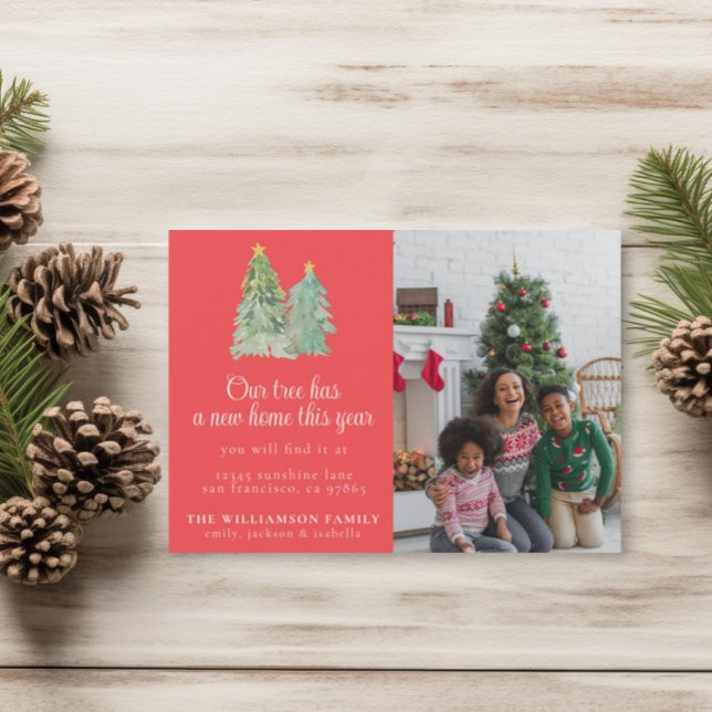 Family Photo Christmas Holiday Moving Announcement (Creator Uploaded)