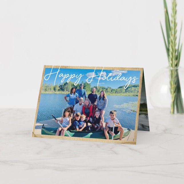 Family Photo Christmas Letter Inside Photo on Back Holiday Card (Front)