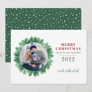 Family Photo Christmas Modern Custom Holiday Card