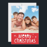 FAMILY PHOTO CHRISTMAS modern typography merry Holiday Card<br><div class="desc">by kat massard >>> WWW.SIMPLYSWEETPAPERIE.COM <<< Send and extra special message with style and pizzazz this year... Personalised with your details & photos my modern holiday products are sure to stand out from the flurry of greetings your friends and family will receive this season and will make a special memento...</div>
