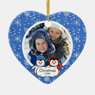 Family Photo Christmas Ornament Cute Penguins
