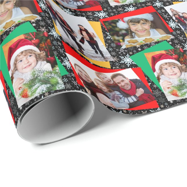 Family Photo Christmas Paper Snowflake Template (Roll Corner)