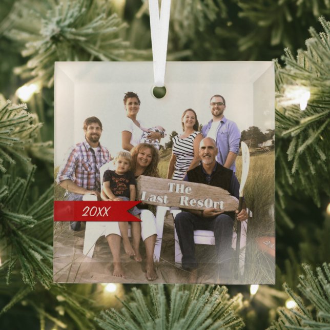 Family Photo Christmas Photo Pewter Ornament (Insitu)