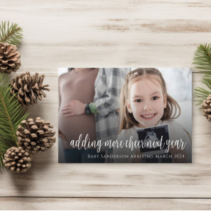 Family Photo Christmas Pregnancy Announcement Card