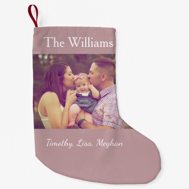 Family Photo Christmas Small Christmas Stocking (Front)