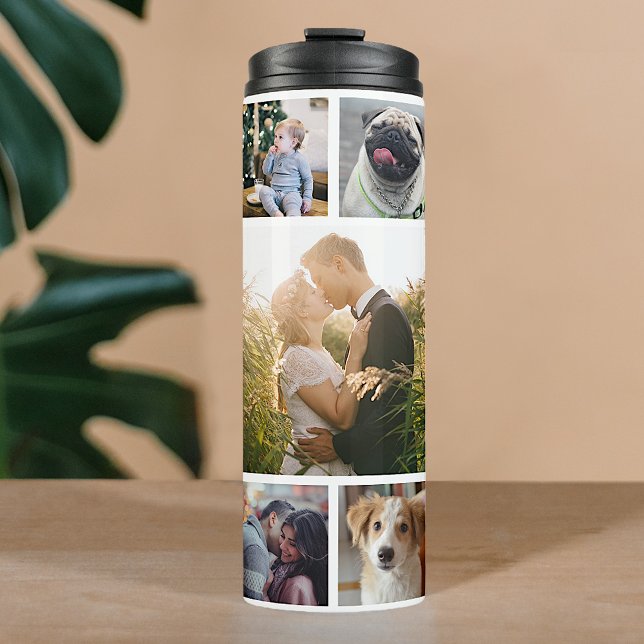 Family Photo Collage 11 Custom Pictures | White Thermal Tumbler (Creator Uploaded)