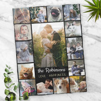 Family Photo Collage 15 Pictures + Name Black Easy
