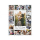 Family Photo Collage 15 Pictures + Name Grey White