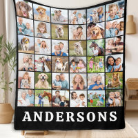 Family Photo Collage 36 Picture Personalised Black